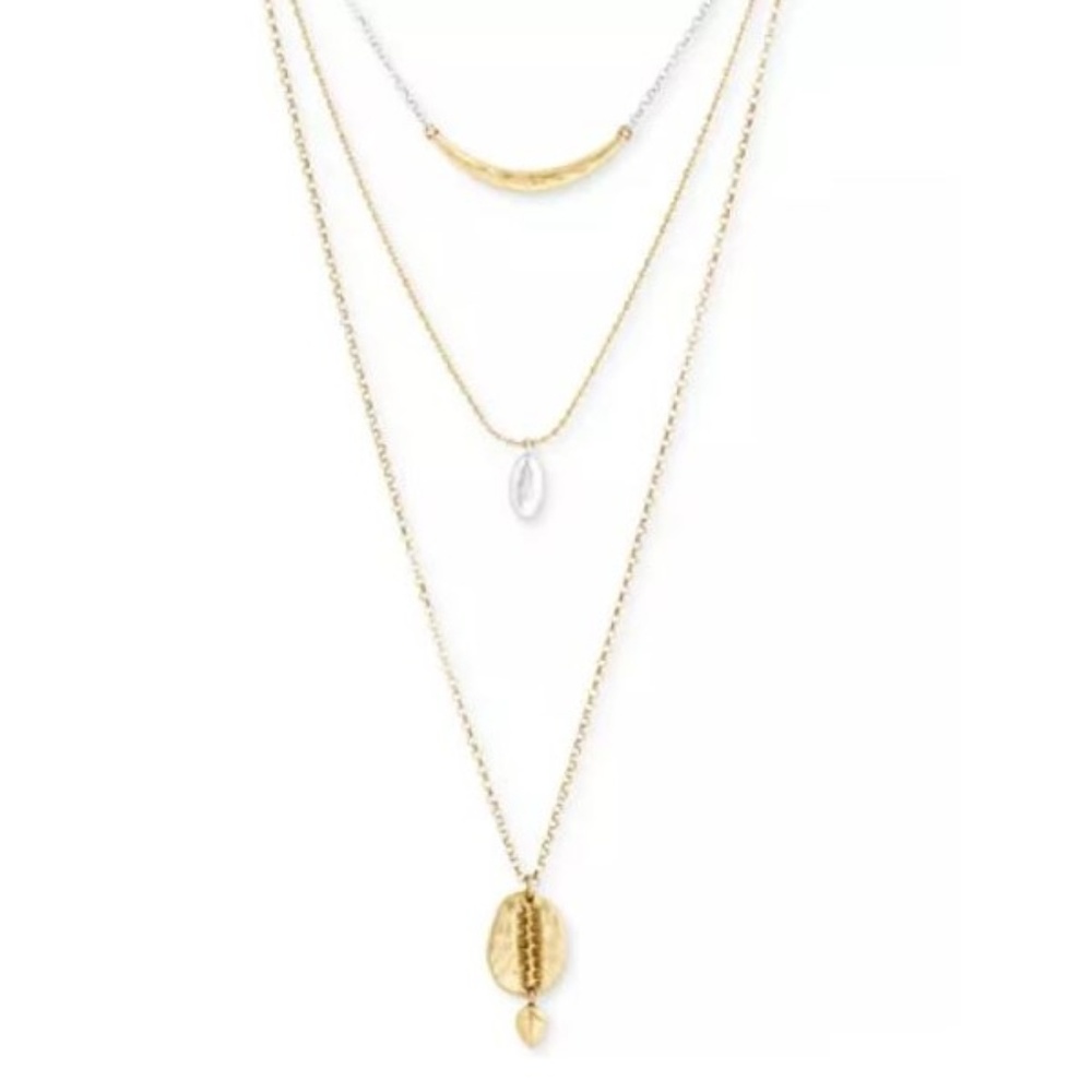 🆕 Lucky Brand Two-Tone Triple-Layer Necklace